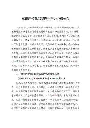 知识产权赋能新质生产力心得体会.docx