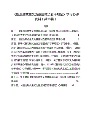 （13篇）《整治形式主义为基层减负若干规定》学习心得资料（精选）.docx