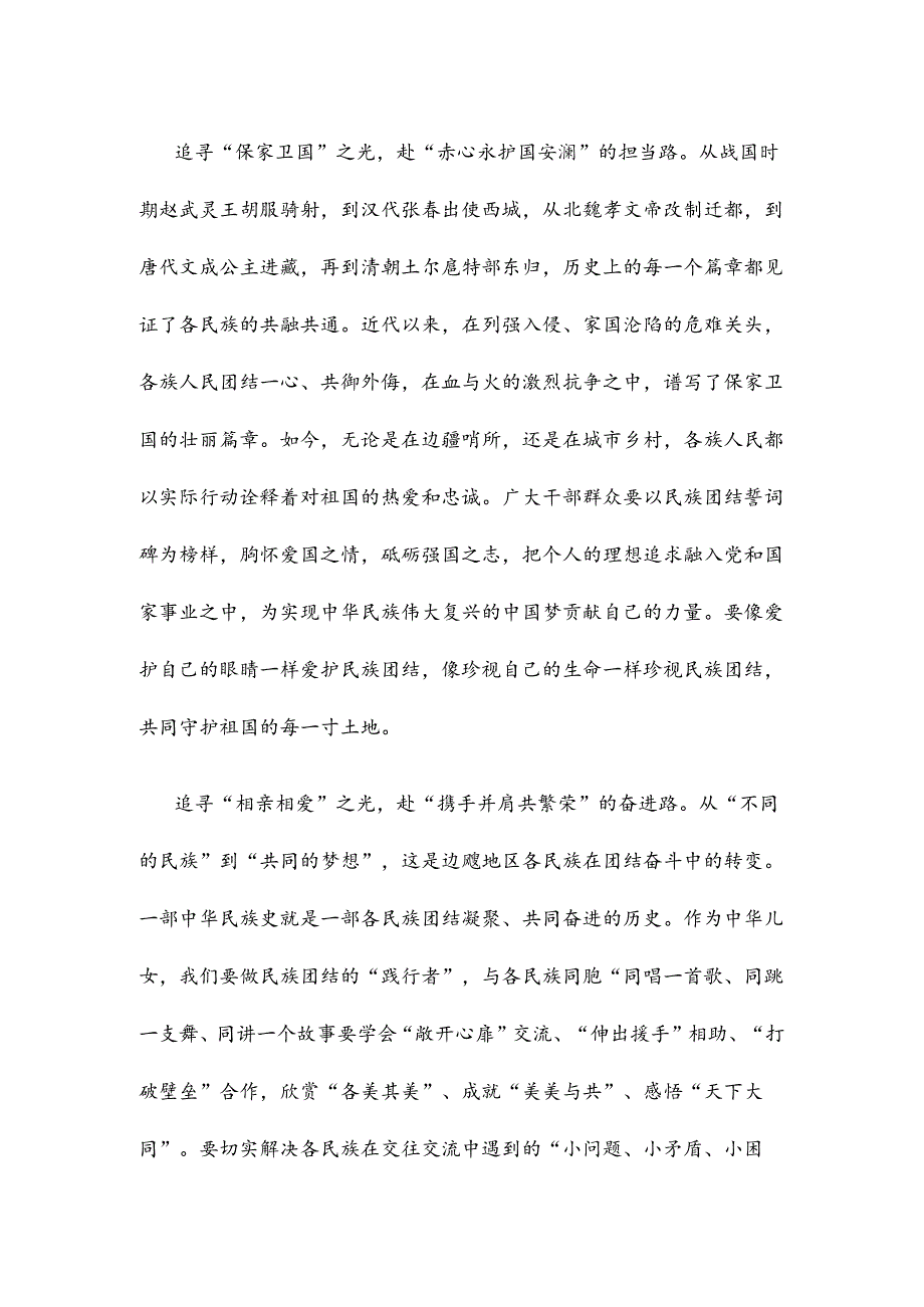 学习给普洱民族团结誓词碑盟誓代表后代回信心得体会.docx_第2页