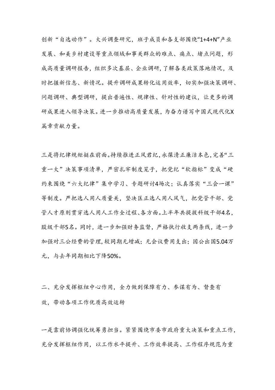 某市人民政府办公室2024年度上半年工作总结.docx_第2页