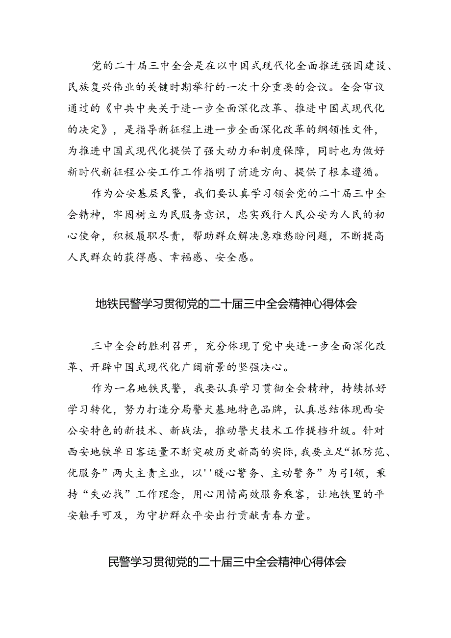 （9篇）刑警大队警察学习二十届三中全会精神研讨发言（最新版）.docx_第3页