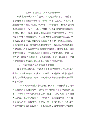 坚决严格规范公正文明执法辅导讲稿.docx