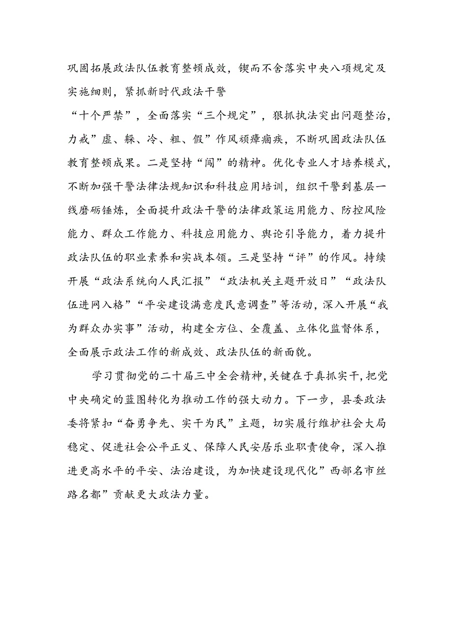 基层政法干部学习二十届三中全会精神研讨发言.docx_第3页