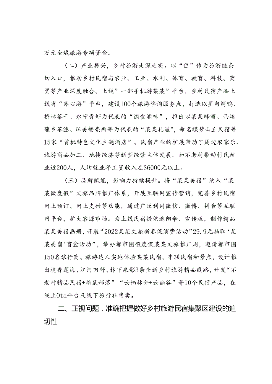 在某某区乡村旅游民宿集聚区建设专题推进会上的讲话.docx_第2页