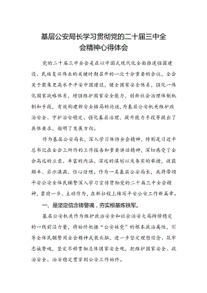 基层公安局长学习贯彻党的二十届三中全会精神心得体会 .docx