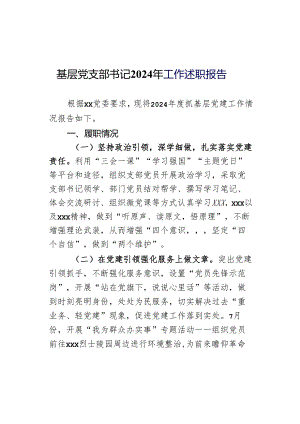 基层党支部书记2024年工作述职报告.docx