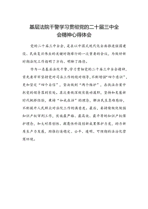 基层法院干警学习贯彻党的二十届三中全会精神心得体会范本.docx