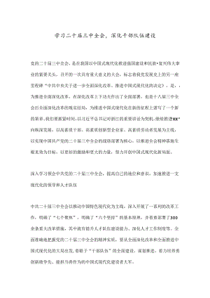 学习二十届三中全会深化干部队伍建设.docx