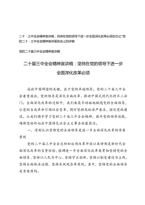 3篇 2024年二十届三中全会精神宣讲稿.docx