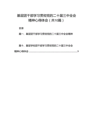 基层团干部学习贯彻党的二十届三中全会精神心得体会(10篇集合).docx