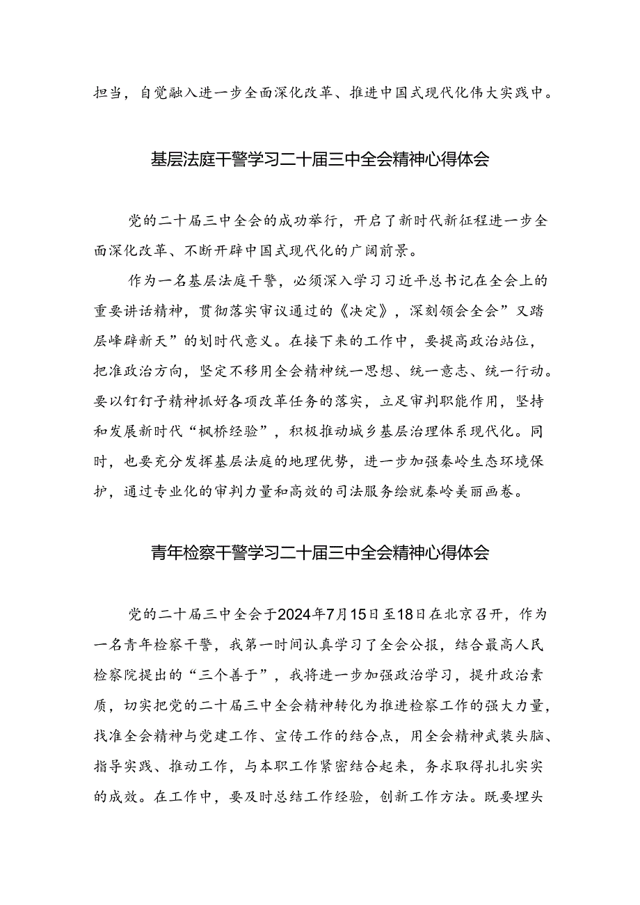 基层政法干警学习贯彻党的二十届三中全会精神心得体会5篇（详细版）.docx_第2页