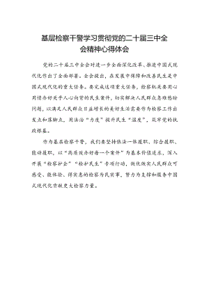 基层检察干警学习贯彻党的二十届三中全会精神心得体会(4).docx