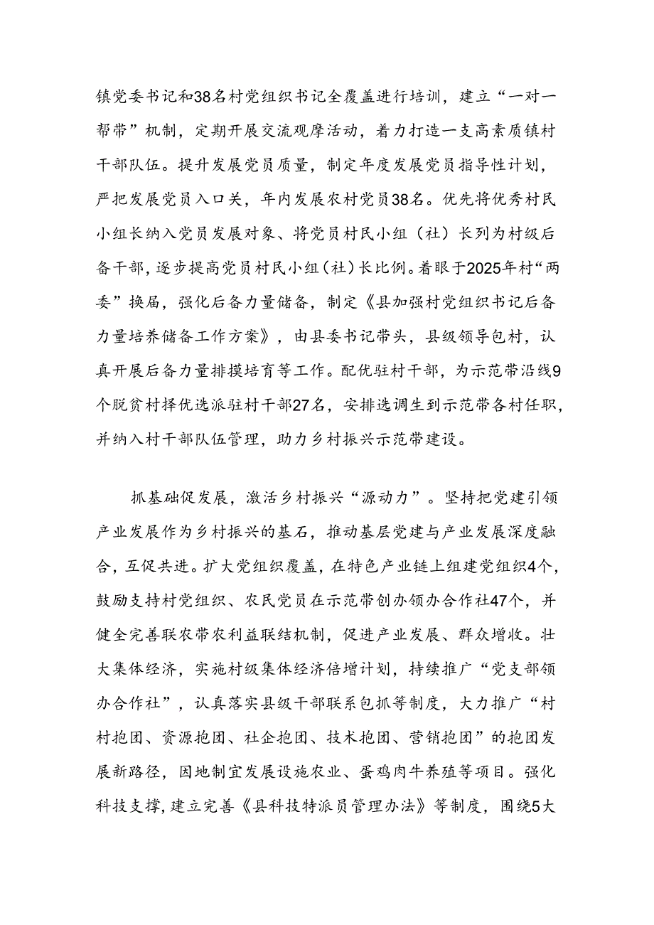 交流发言：坚持党建引领推动乡村振兴示范带高标准建设 .docx_第2页