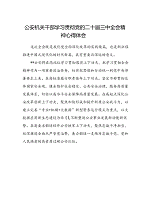 公安机关干部学习贯彻党的二十届三中全会精神心得体会.docx