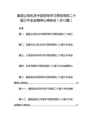 基层公安机关中层领导学习贯彻党的二十届三中全会精神心得体会（共12篇）.docx