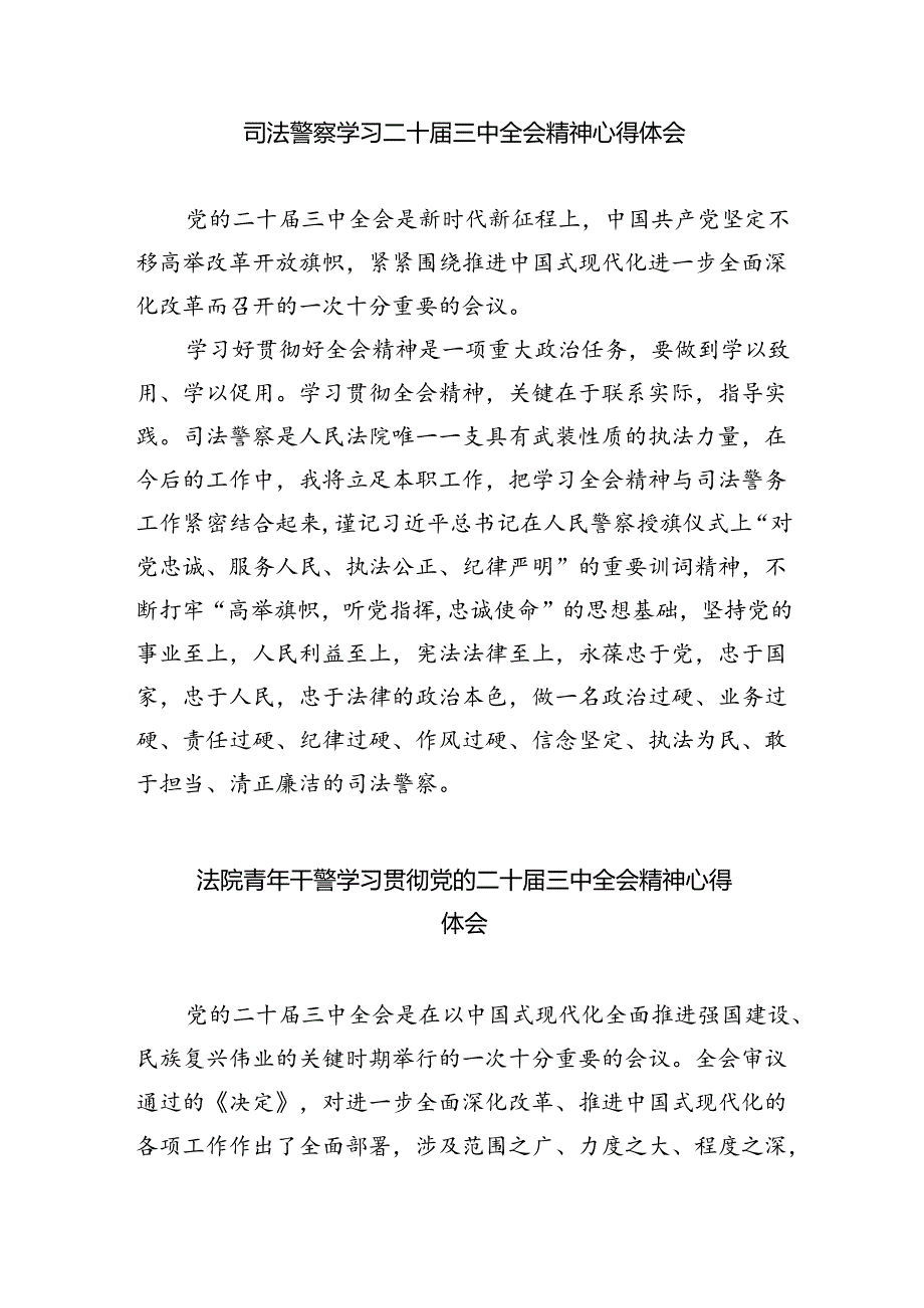 法庭庭长学习二十届三中全会精神心得体会(8篇集合).docx_第3页