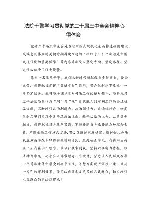 法院干警学习贯彻党的二十届三中全会精神心得体会范文 (4).docx