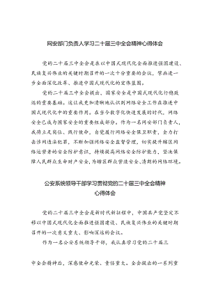 网安部门负责人学习二十届三中全会精神心得体会（共五篇）.docx