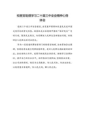 检察官助理学习二十届三中全会精神心得体会.docx