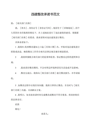 违建整改承诺书范文.docx