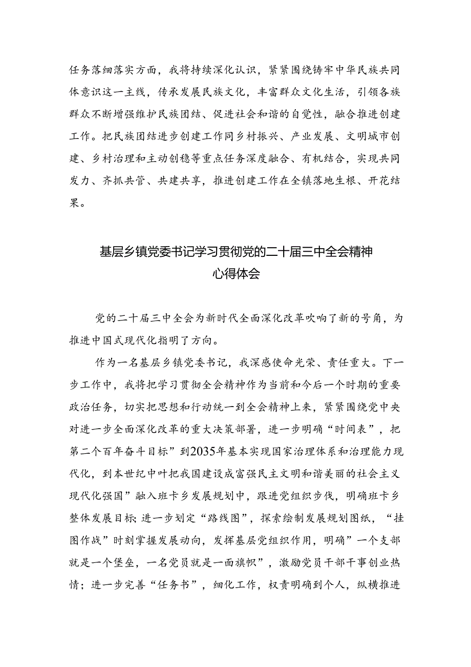 镇党委书记学习贯彻党的二十届三中全会精神心得体会5篇（详细版）.docx_第2页