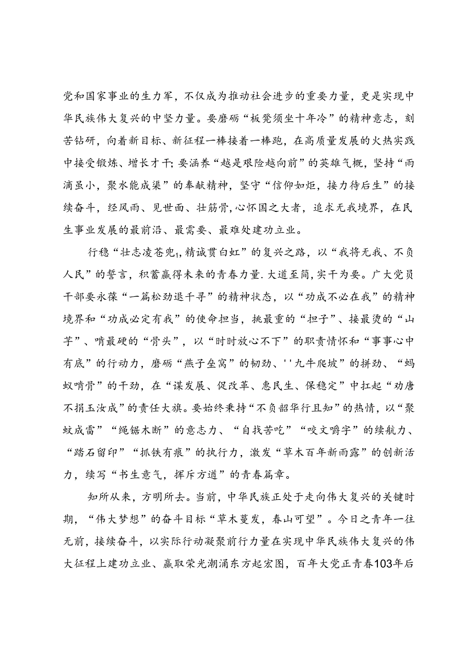 青年干部二十届三中全会研讨发言：把稳初心知所来 且以青春赴山海.docx_第2页