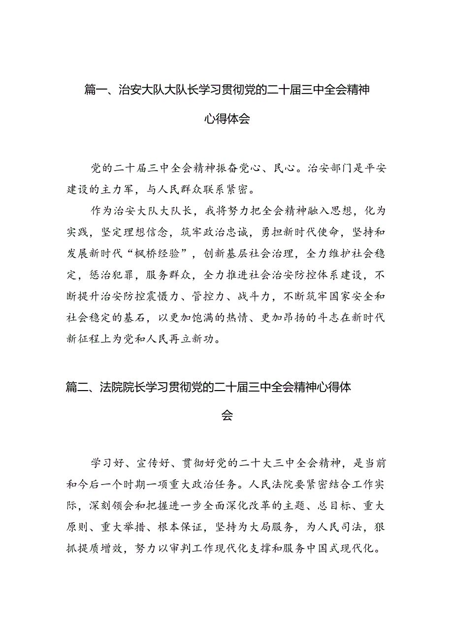 治安大队大队长学习贯彻党的二十届三中全会精神心得体会10篇（精选）.docx_第2页