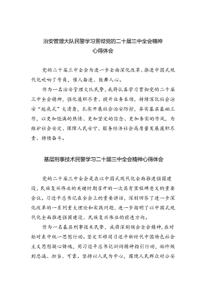 治安管理大队民警学习贯彻党的二十届三中全会精神心得体会5篇（详细版）.docx