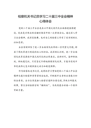 检察机关书记员学习二十届三中全会精神心得体会.docx