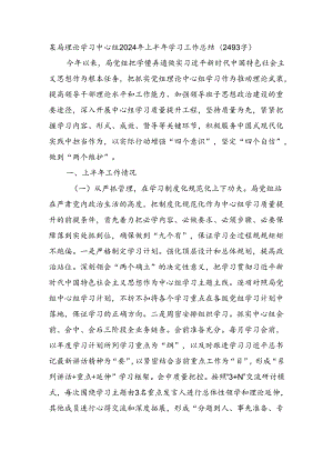 某局理论学习中心组2024年上半年学习工作总结（2493字）.docx