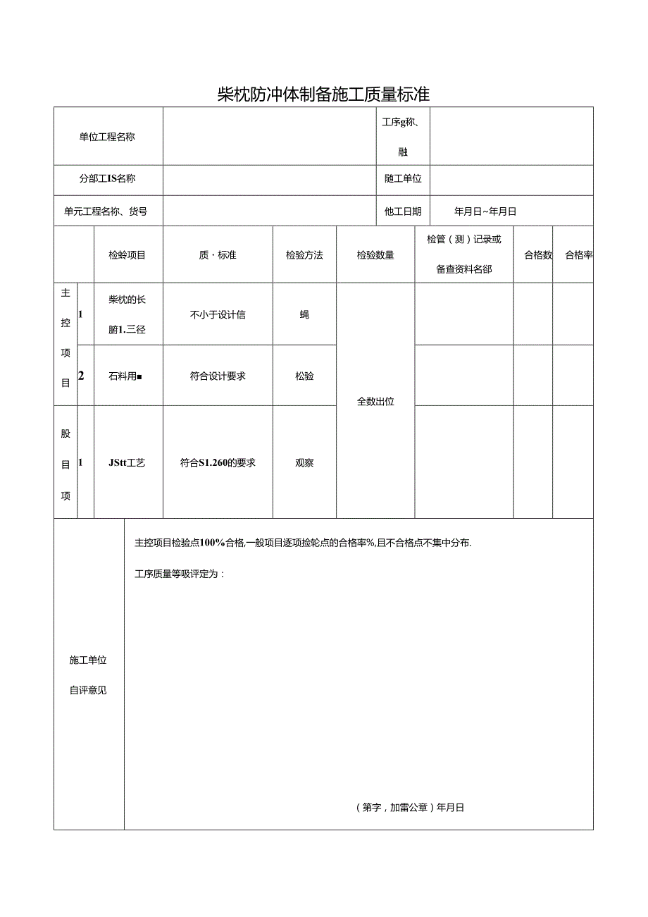 柴枕防冲体制备施工质量标准.docx_第1页