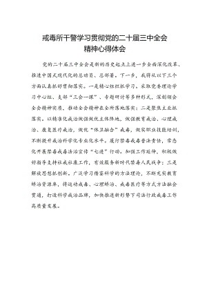 戒毒所干警学习贯彻党的二十届三中全会精神心得体会.docx