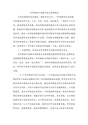 青年服务乡村振兴亮点经验做法.docx