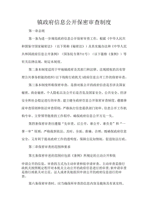 镇政府信息公开保密审查制度.docx