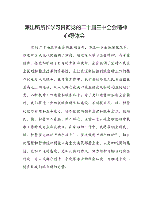 派出所所长学习贯彻党的二十届三中全会精神心得体会范本.docx