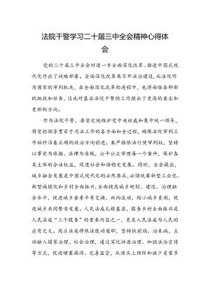 法院干警学习二十届三中全会精神心得体会资料.docx