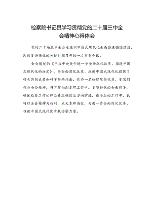 检察院书记员学习贯彻党的二十届三中全会精神心得体会.docx