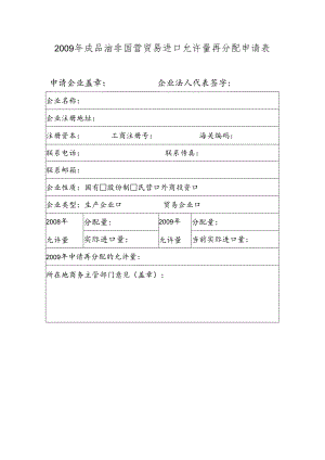 成品油非国营贸易进口允许量再分配申请表.docx