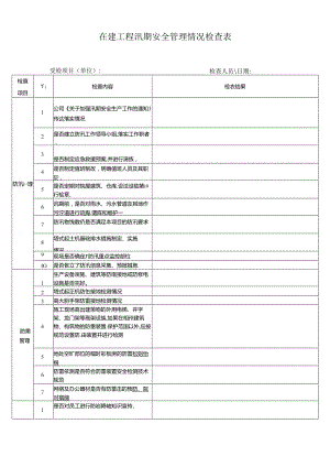 汛期安全检查表.docx