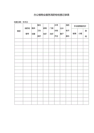 办公楼物业服务消防栓检查记录表.docx