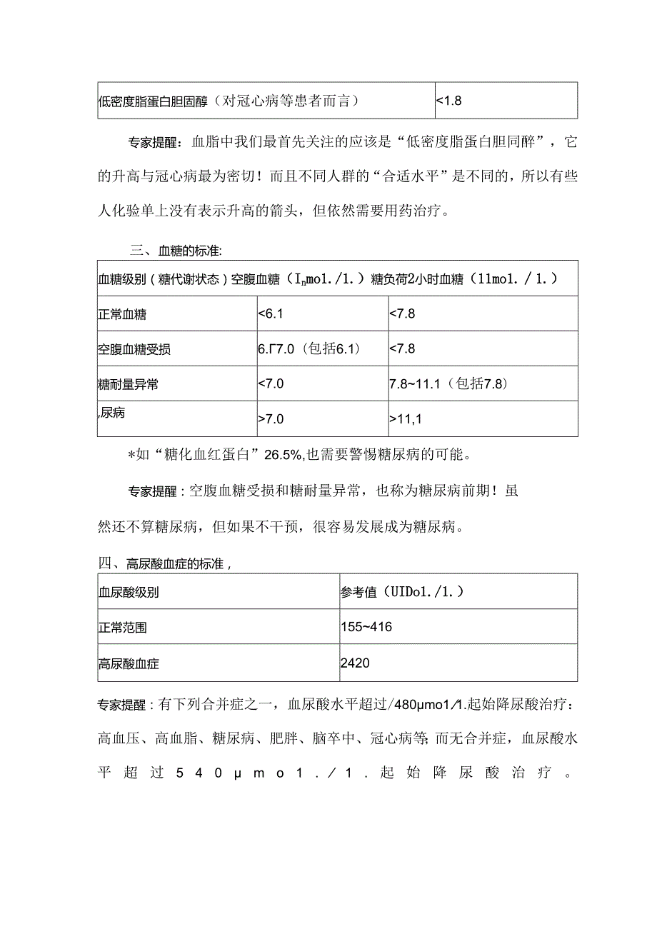 血压血糖血脂尿酸标准对照表.docx_第2页