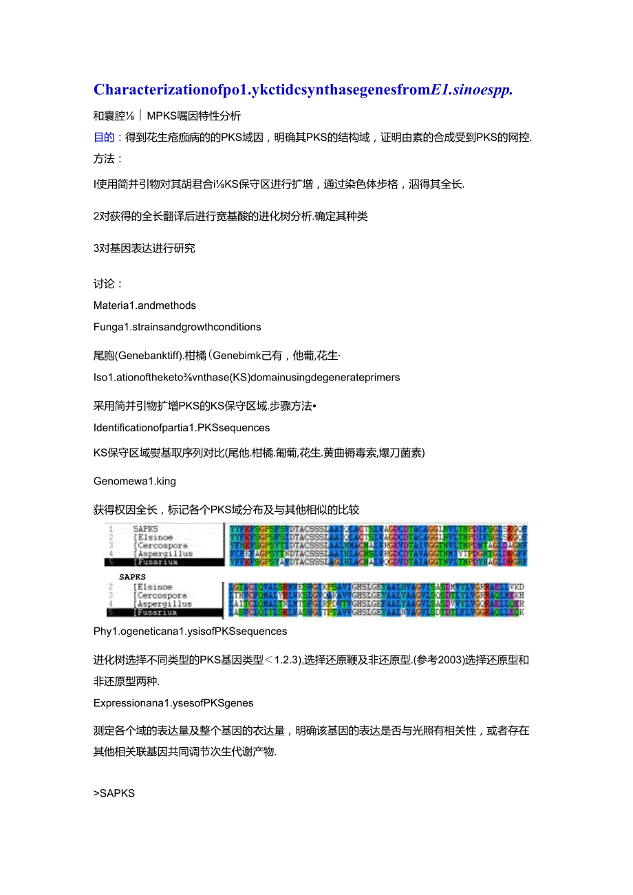 痂囊腔菌属PKS基因特性分析.docx_第1页