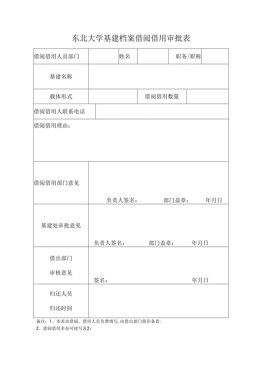 东北大学国家秘密载体借阅借用保密审批表.docx_第1页