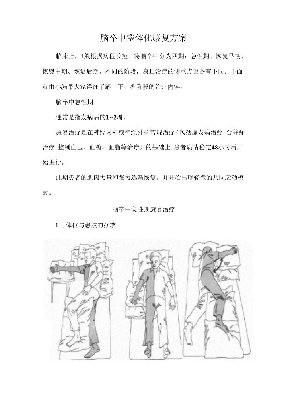 脑卒中整体化康复方案.docx_第1页