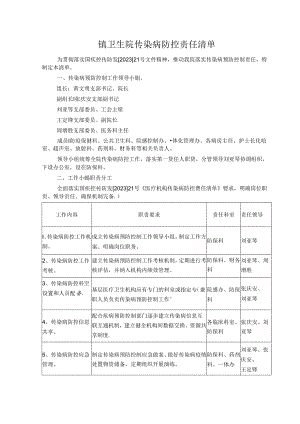 镇卫生院传染病防控责任清单.docx