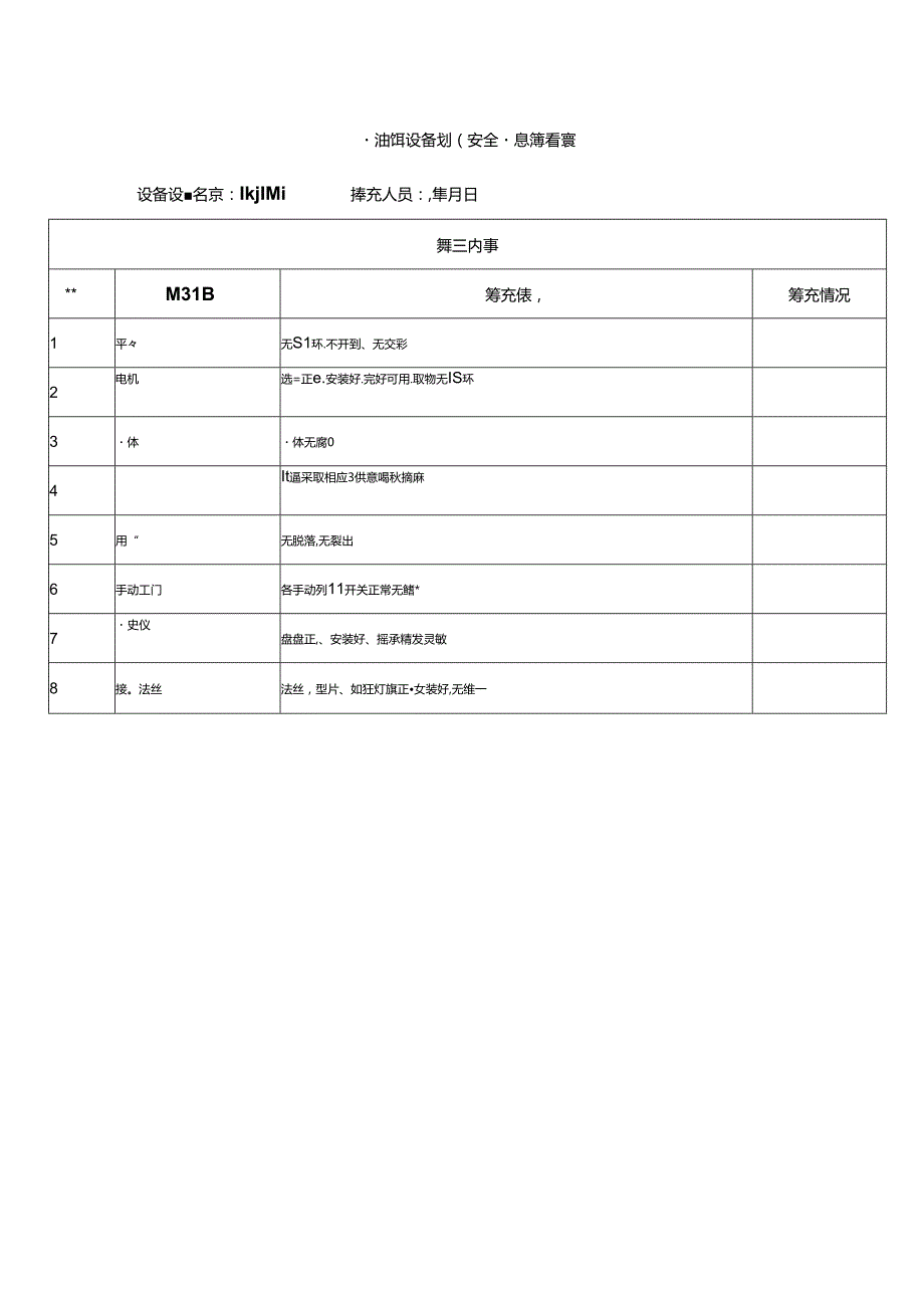 融油缸设备设施安全隐患排查表.docx_第1页