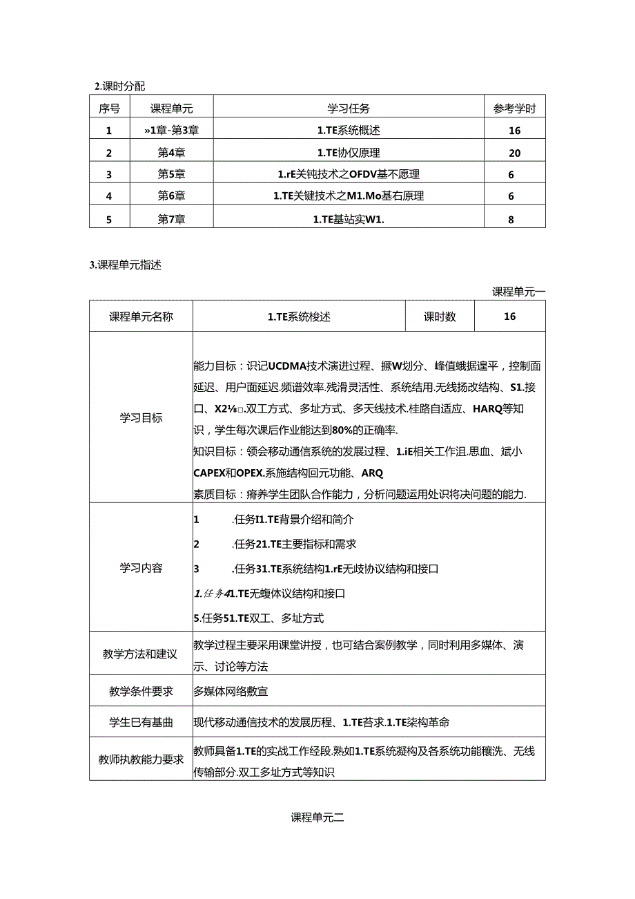 职业学院移动通信技术专业LTE技术核心课课程标准.docx_第3页