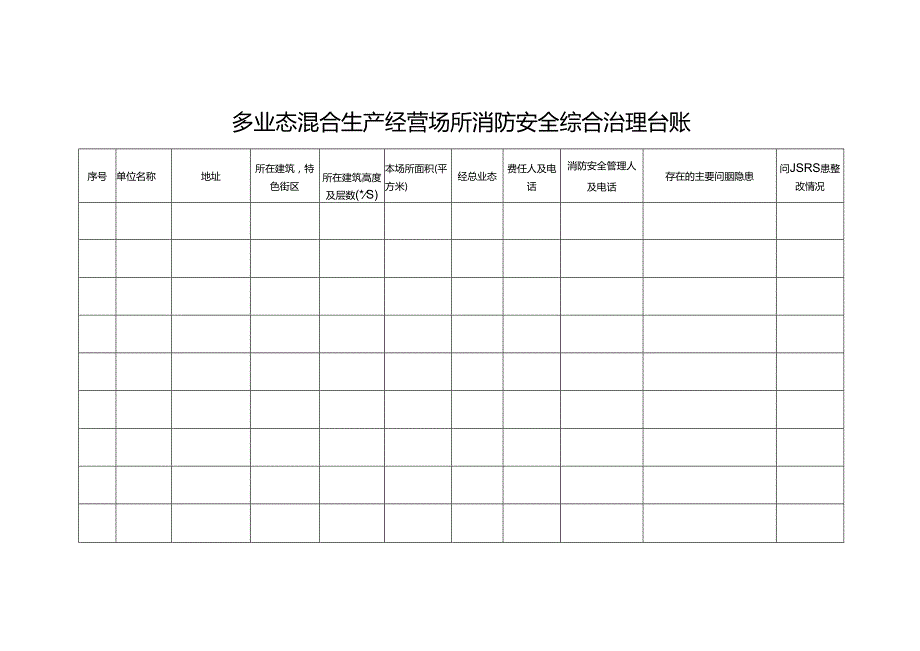 多业态混合生产经营场所消防安全综合治理台账.docx_第1页