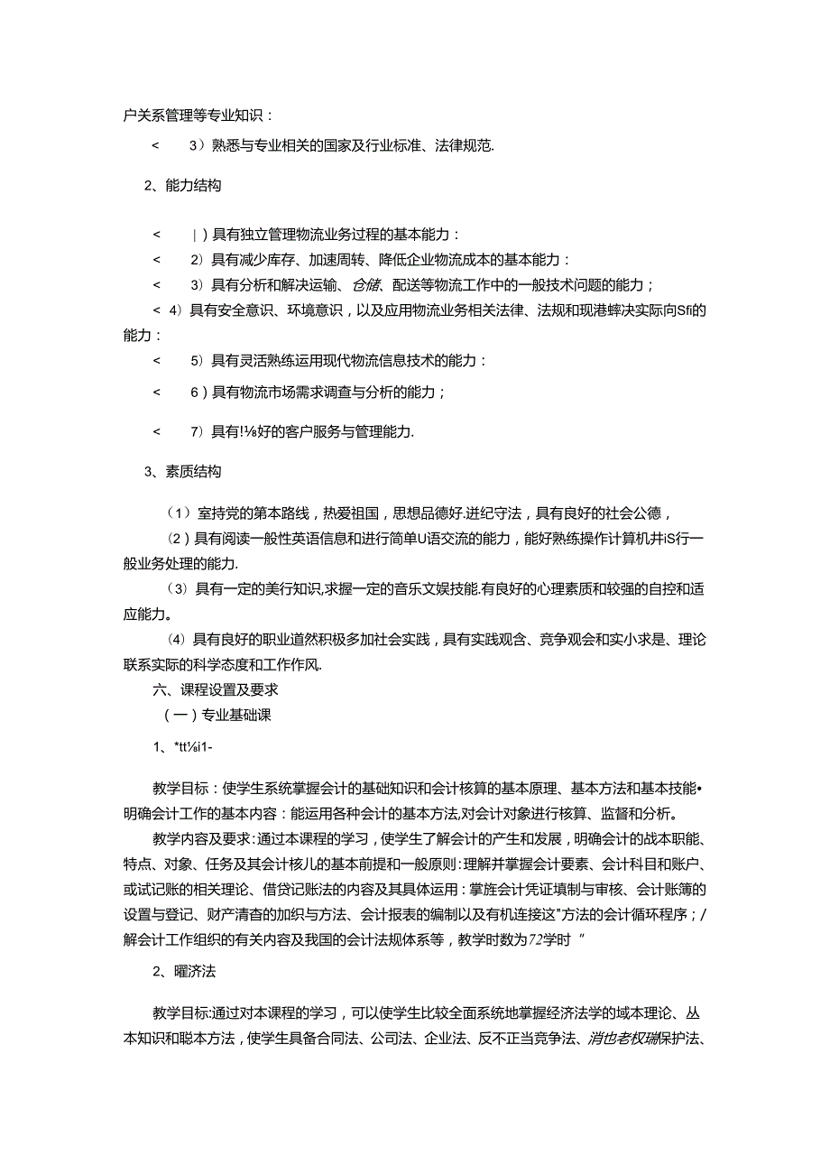 职业技术学校物流管理专业人才培养方案.docx_第2页