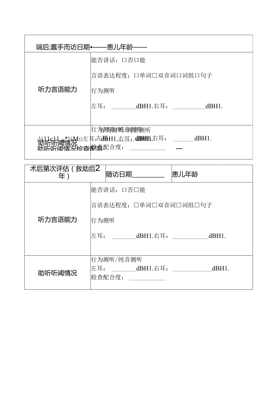 听力障碍救助干预患儿随访表.docx_第3页